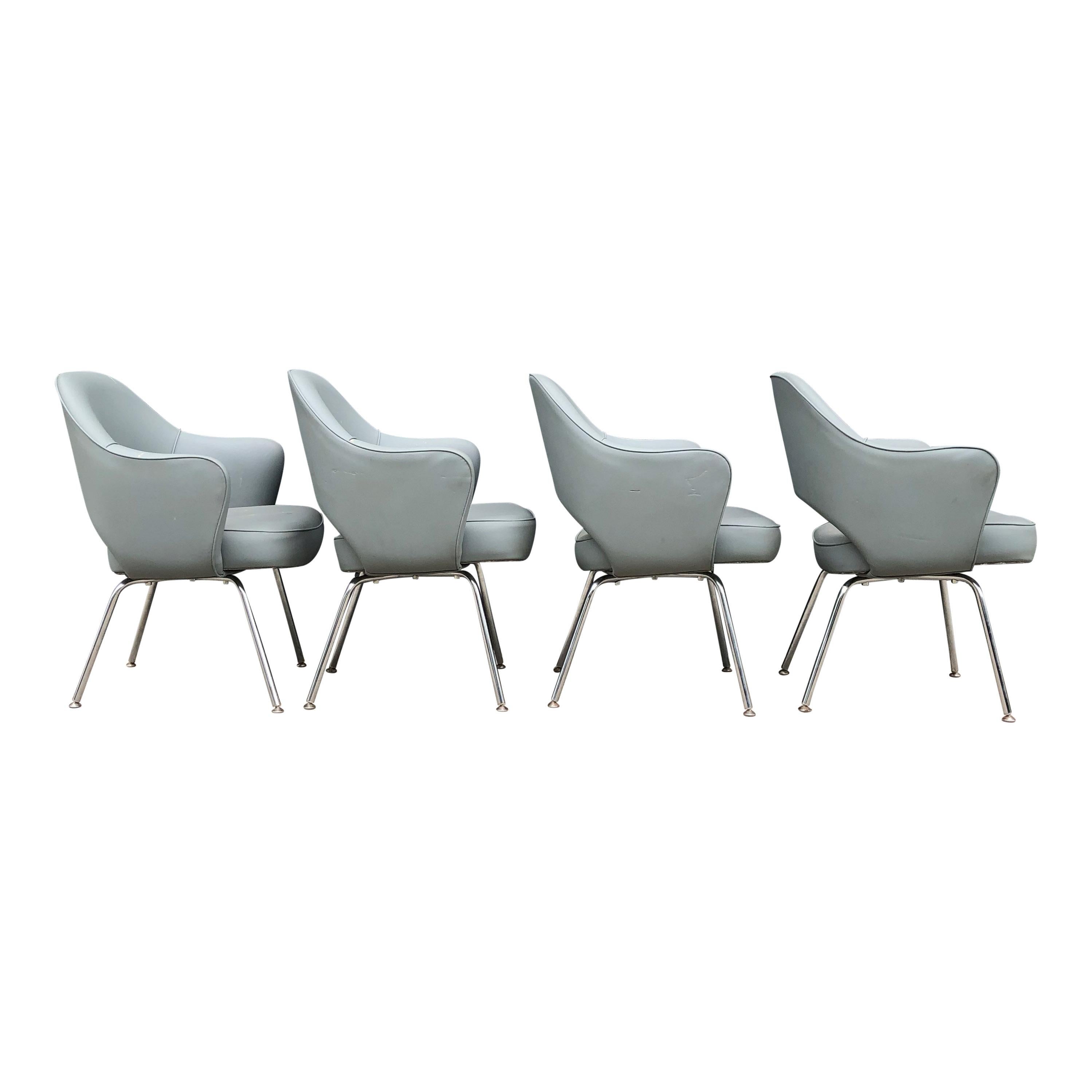 For your consideration are up to 11 Eero Saarinen for Knoll executive chairs.

Note: These chairs need and are intended for those who want to reupholster.

These chairs are icons of Mid-Century Modern design and characteristic of Saarinen's