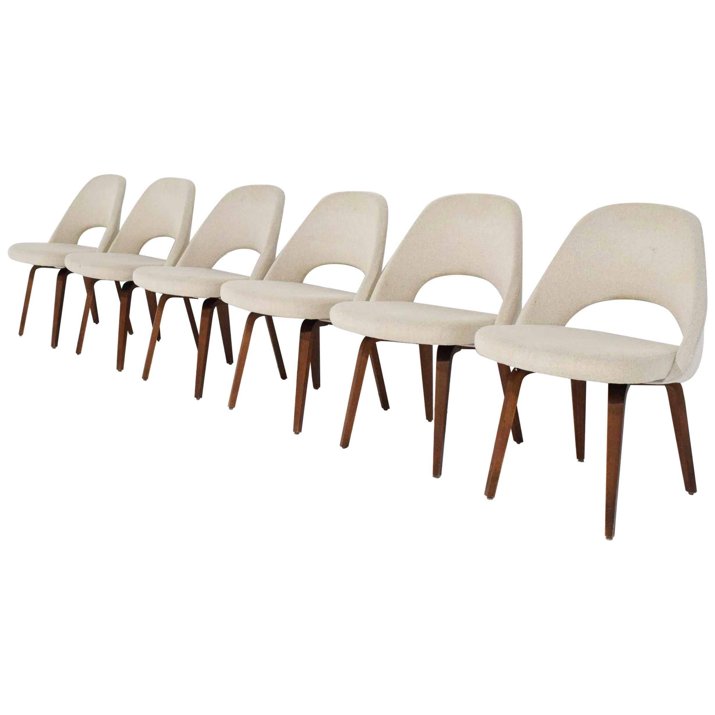 Eero Saarinen for Knoll Executive Dining Chairs in Off-White