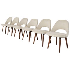 Eero Saarinen for Knoll Executive Dining Chairs in Off-White