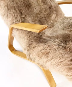 Eero Saarinen for Knoll Grasshopper Chair and Ottoman Restored in Sheepskin