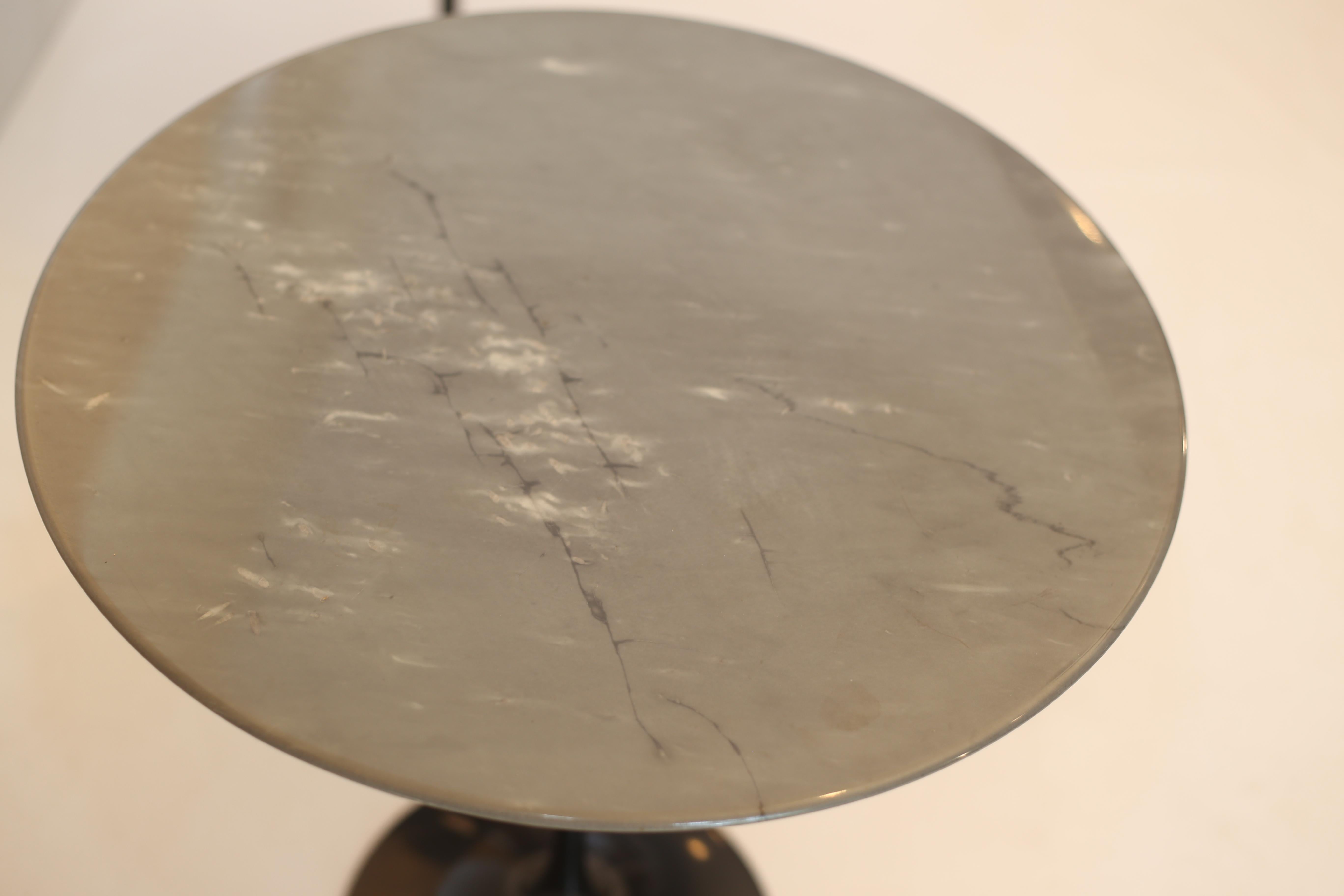 Aluminum Eero Saarinen for Knoll Gray Marble Tulip Side Tables