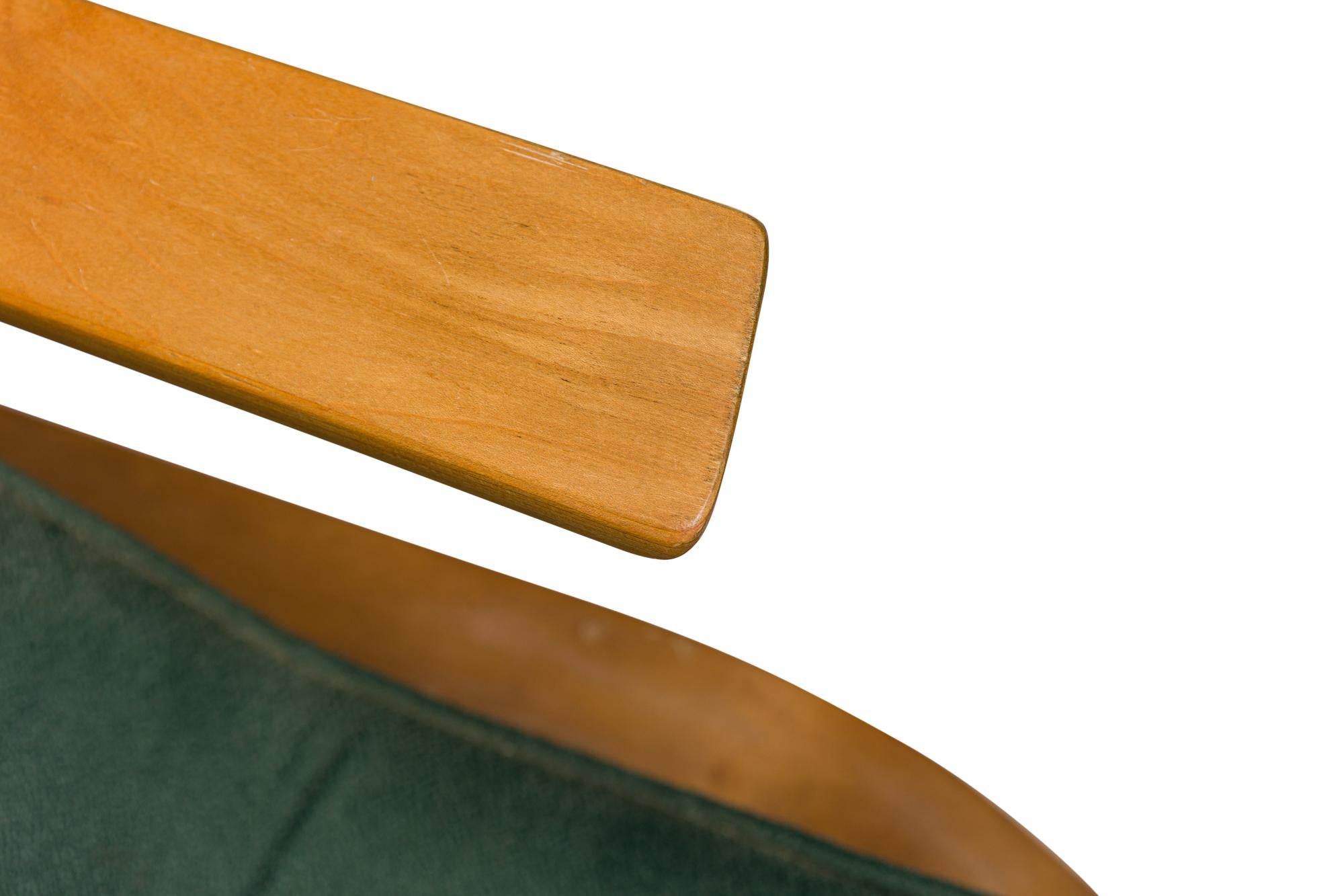 Gepolsterter Grasshopper-Stuhl und Fußhocker aus grünem Stoff, Eero Saarinen für Knoll im Angebot 3