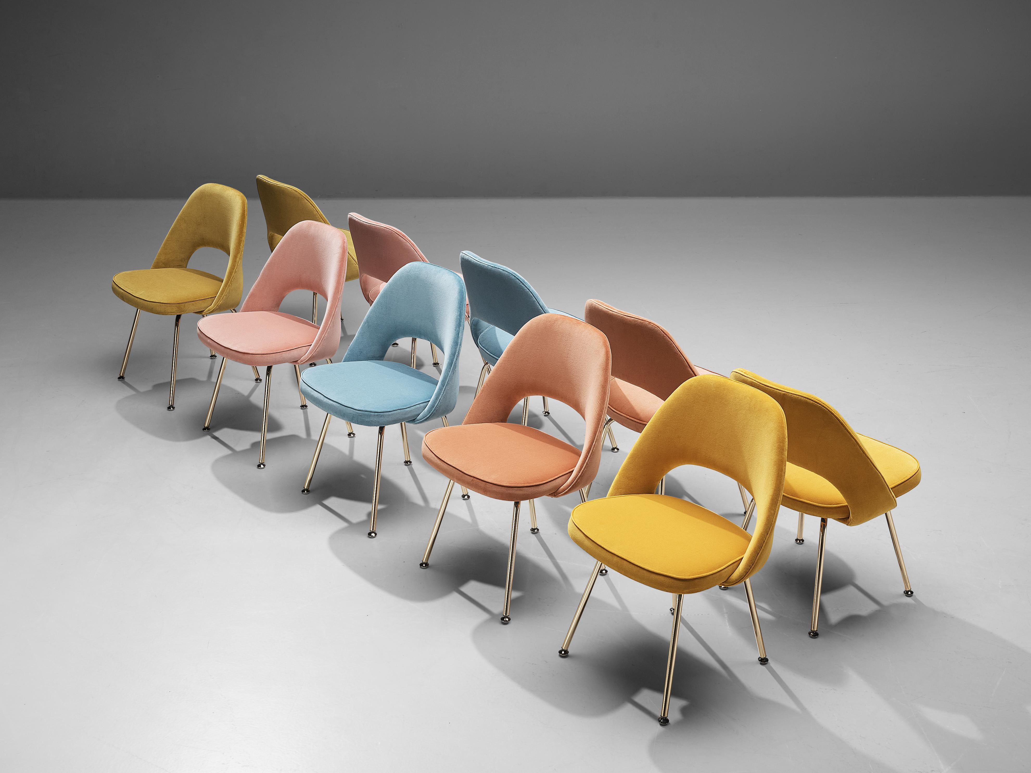 Eero Saarinen für Knoll International, farbenfrohes Set aus zehn Esszimmerstühlen  im Angebot 2