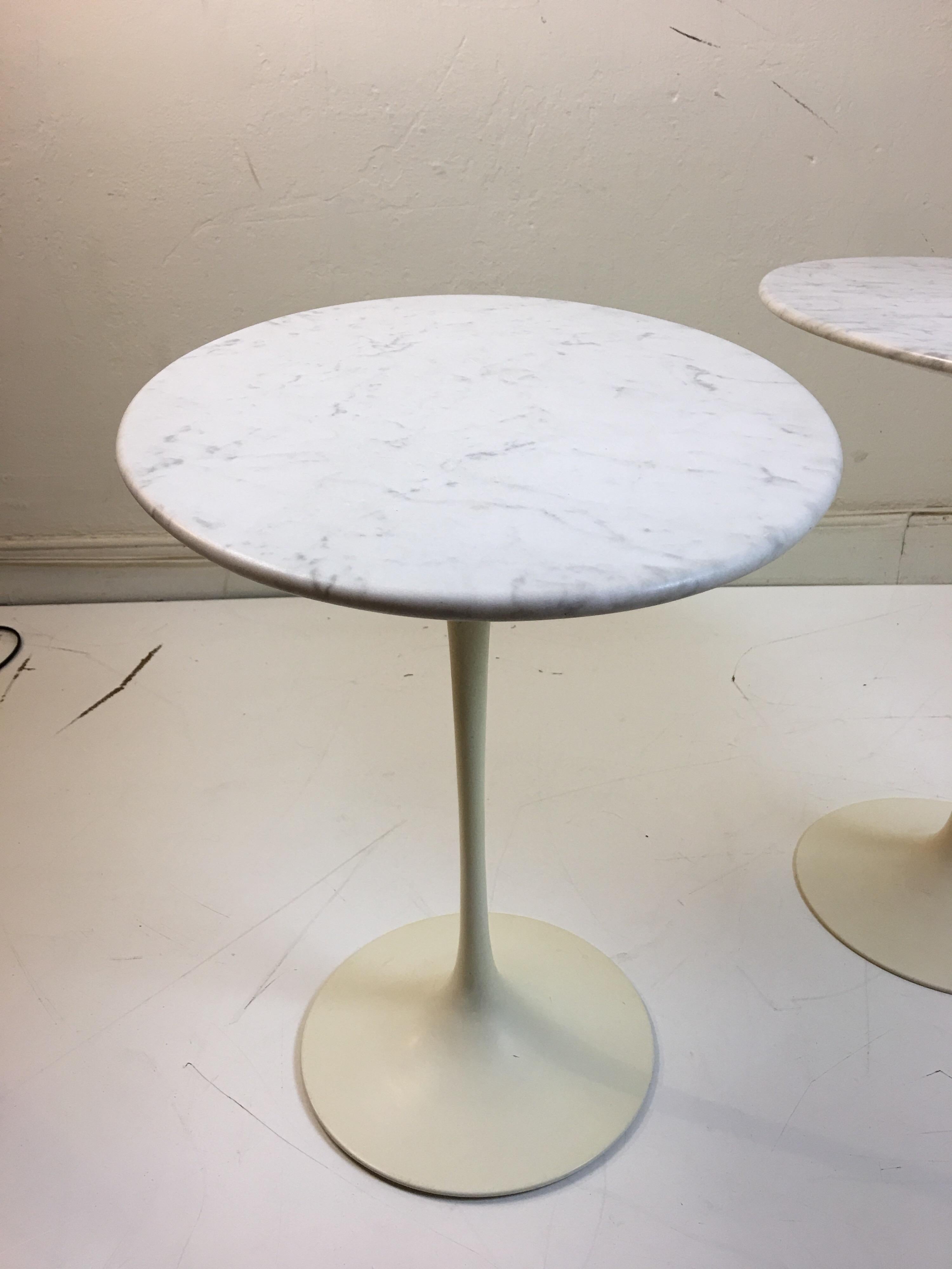 Mid-20th Century Eero Saarinen for Knoll Marble Oval Side Tables