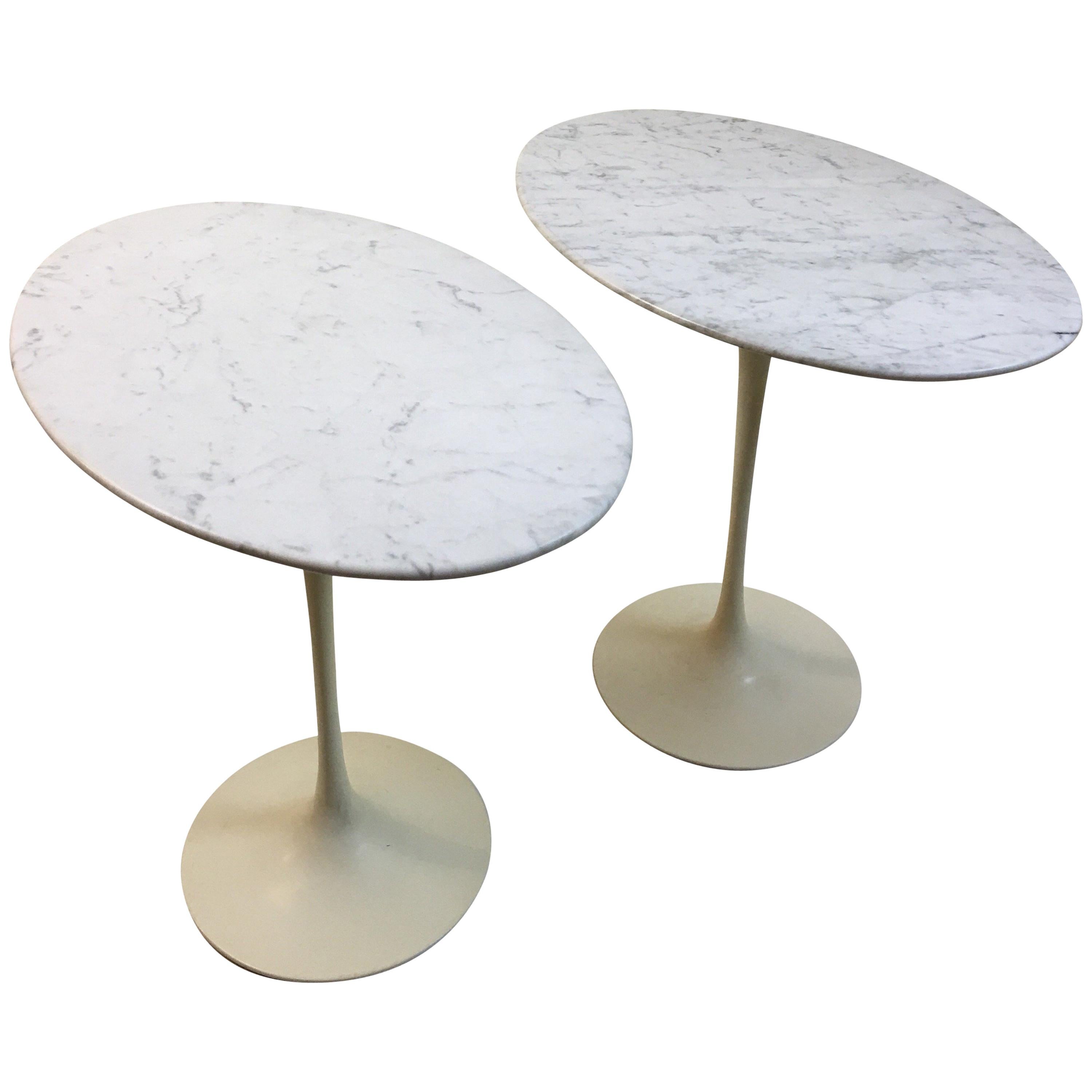 Eero Saarinen for Knoll Marble Oval Side Tables