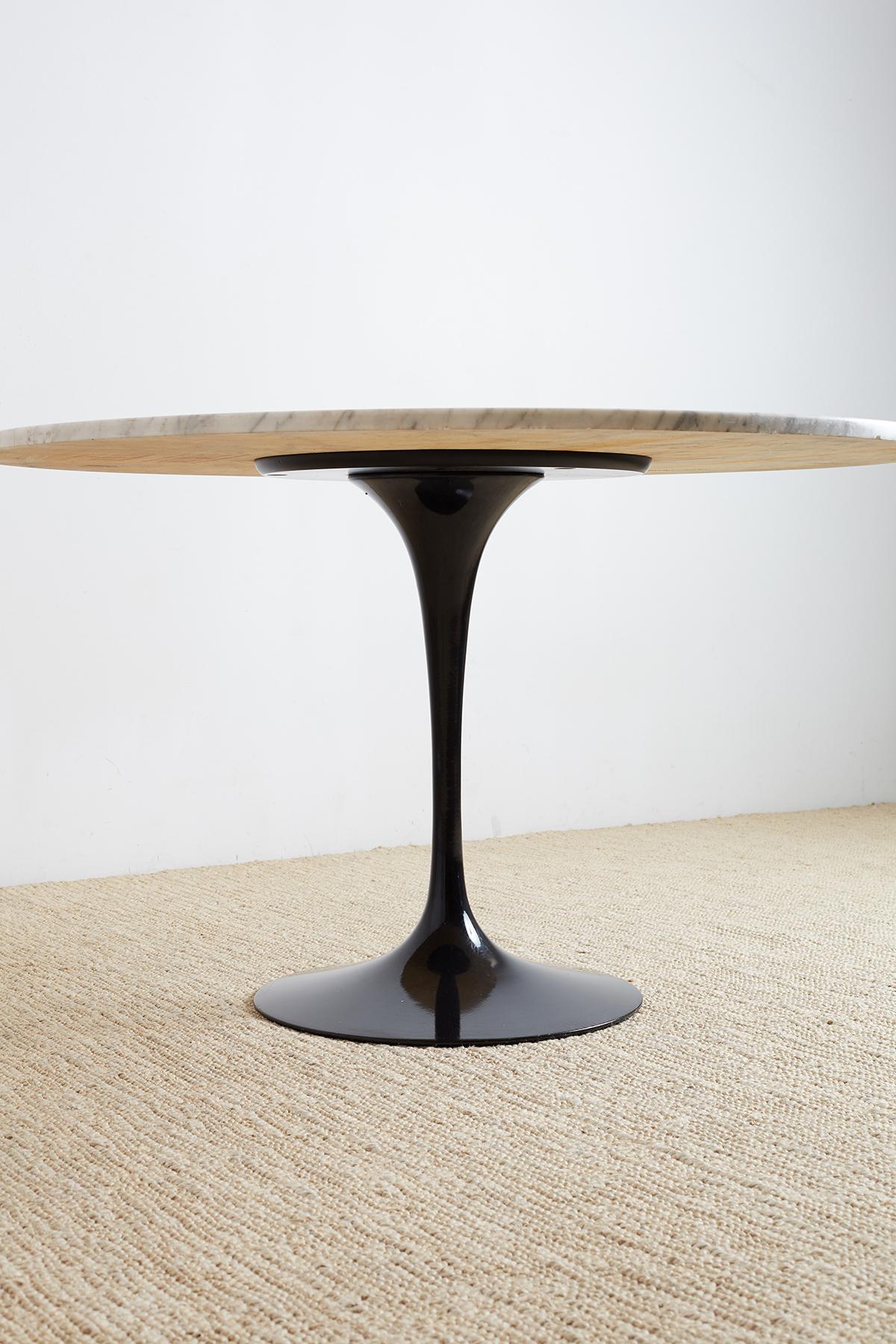 Aluminum Eero Saarinen for Knoll Marble-Top Tulip Table