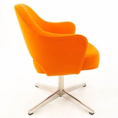 Eero Saarinen for Knoll MCM Orange Tweed Executive Office Dining Chairs, 6
