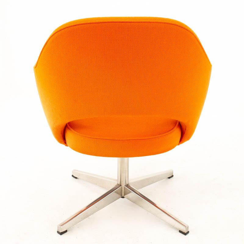 American Eero Saarinen for Knoll MCM Orange Tweed Executive Office Dining Chairs, 6