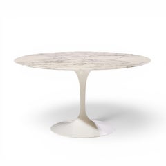 Eero Saarinen for Knoll Mid Century 54" Tulip Carrara Marble Dining Table