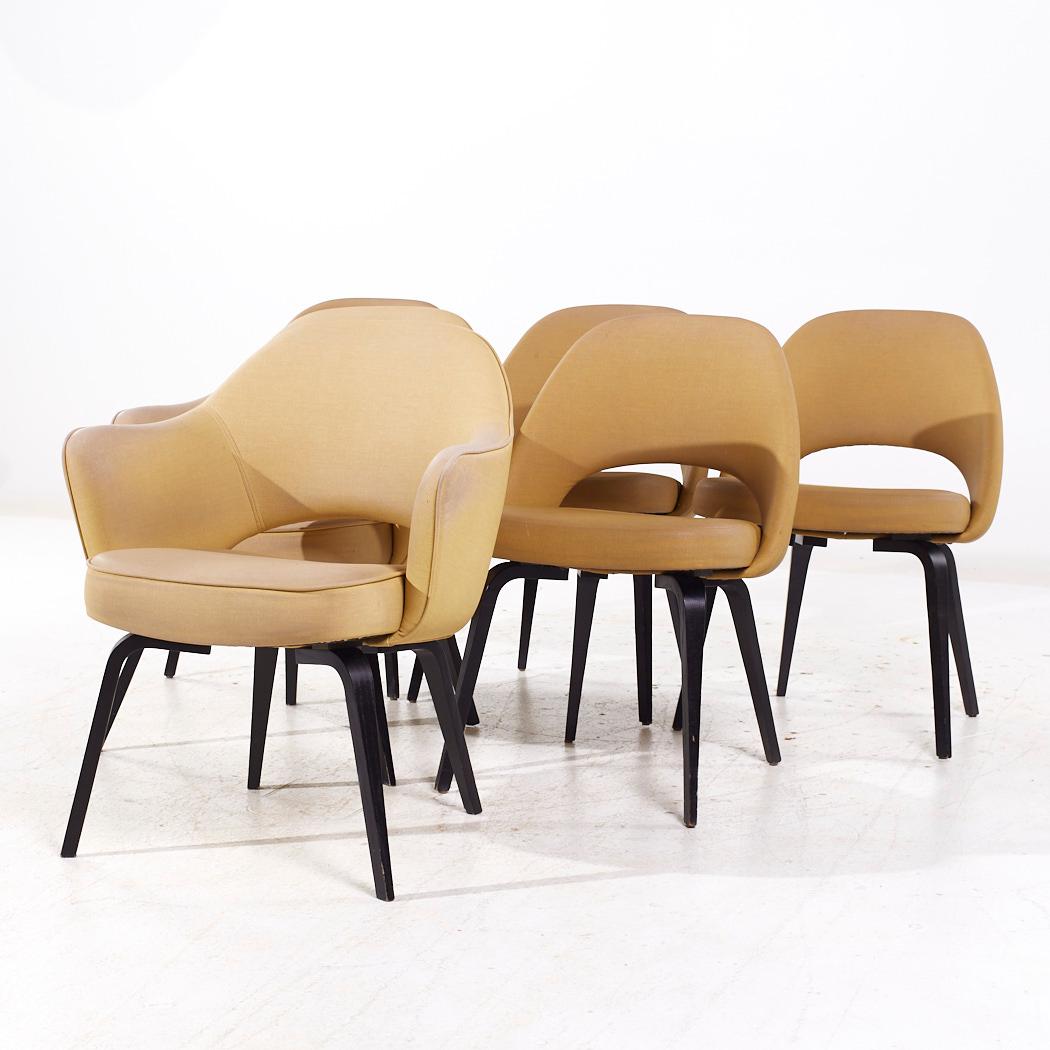Mid-Century Modern Eero Saarinen for Knoll Mid Century Bentwood Executive Dining Chairs - Set of 6 en vente