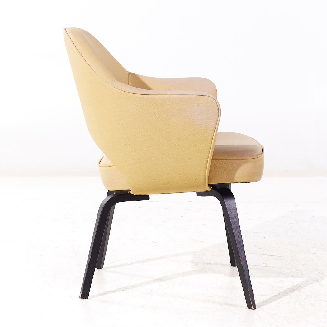 Upholstery Eero Saarinen for Knoll Mid Century Bentwood Executive Dining Chairs - Set of 6 For Sale