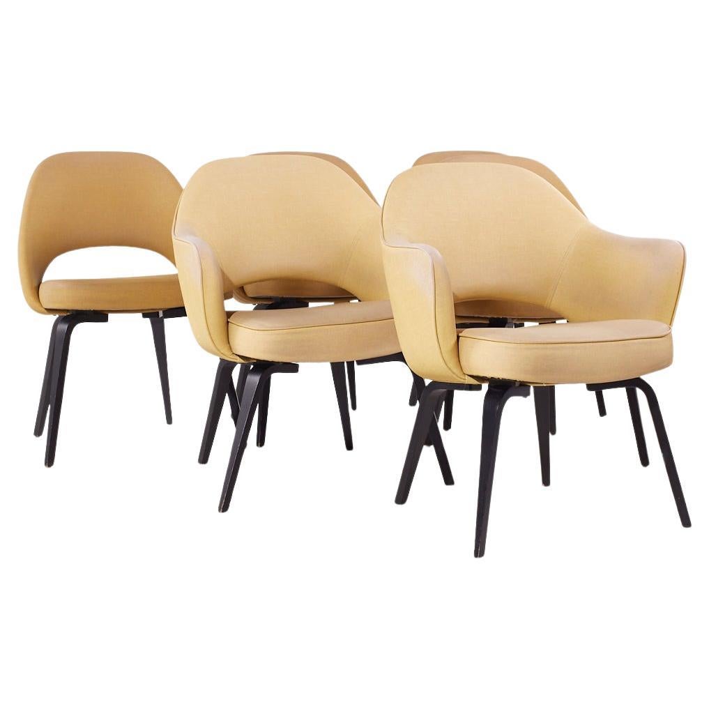 Eero Saarinen for Knoll Mid Century Bentwood Executive Dining Chairs - Set of 6 For Sale