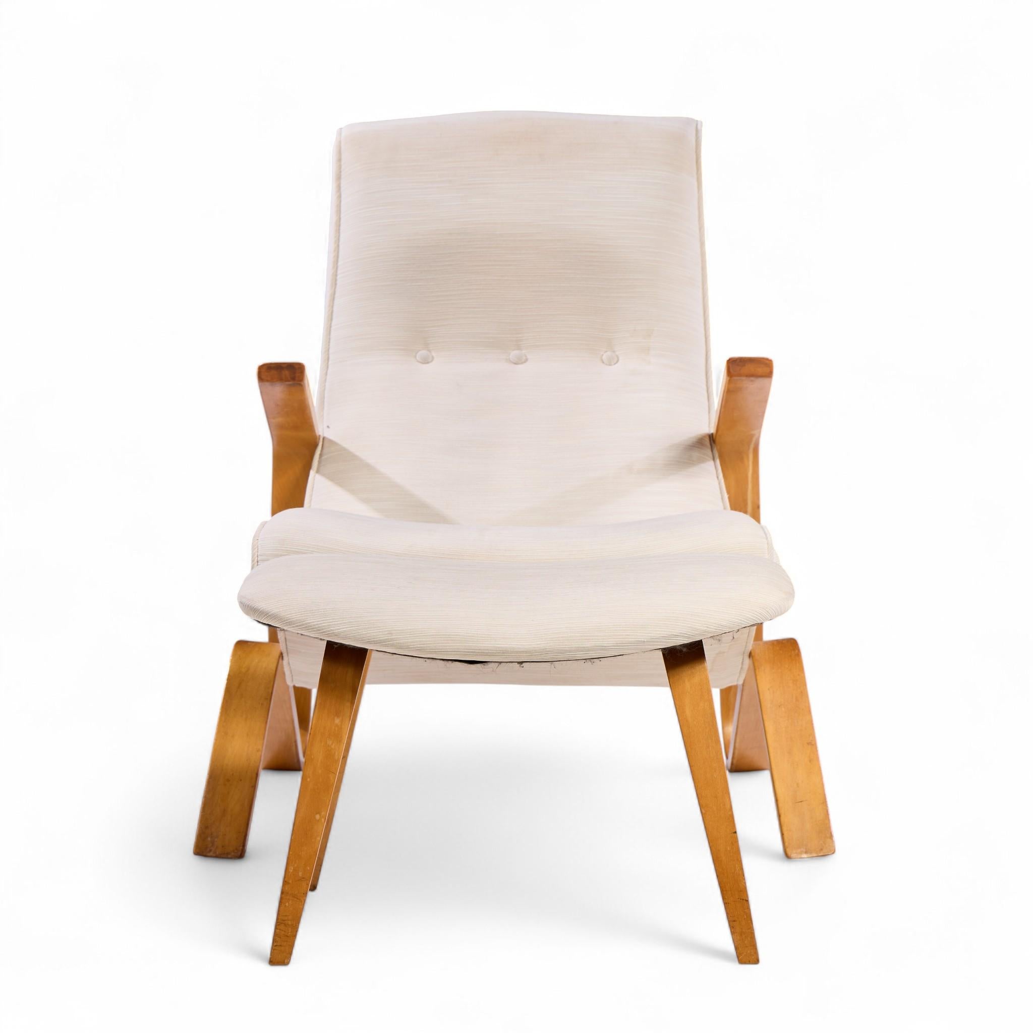 Eero Saarinen for Knoll Mid Century Grasshopper Lounge Chairs – Pair and Ottoman Bon état - En vente à Franklin Park, IL