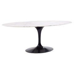 SOLD 03/27/24 Eero Saarinen for Knoll MCM Marble 78 Inch Oval Dining Table