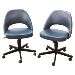 Eero Saarinen For Knoll Mid-Century Modern Executive Swivel Side Chairs