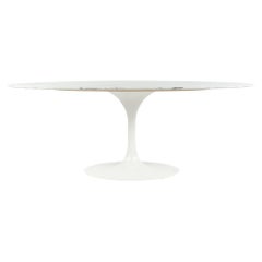 Eero Saarinen for Knoll Style Mid Century Oval Marble Dining Tulip Base Table