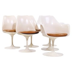 Eero Saarinen para Knoll Sillas de comedor Tulip de mediados de siglo - Set de 6