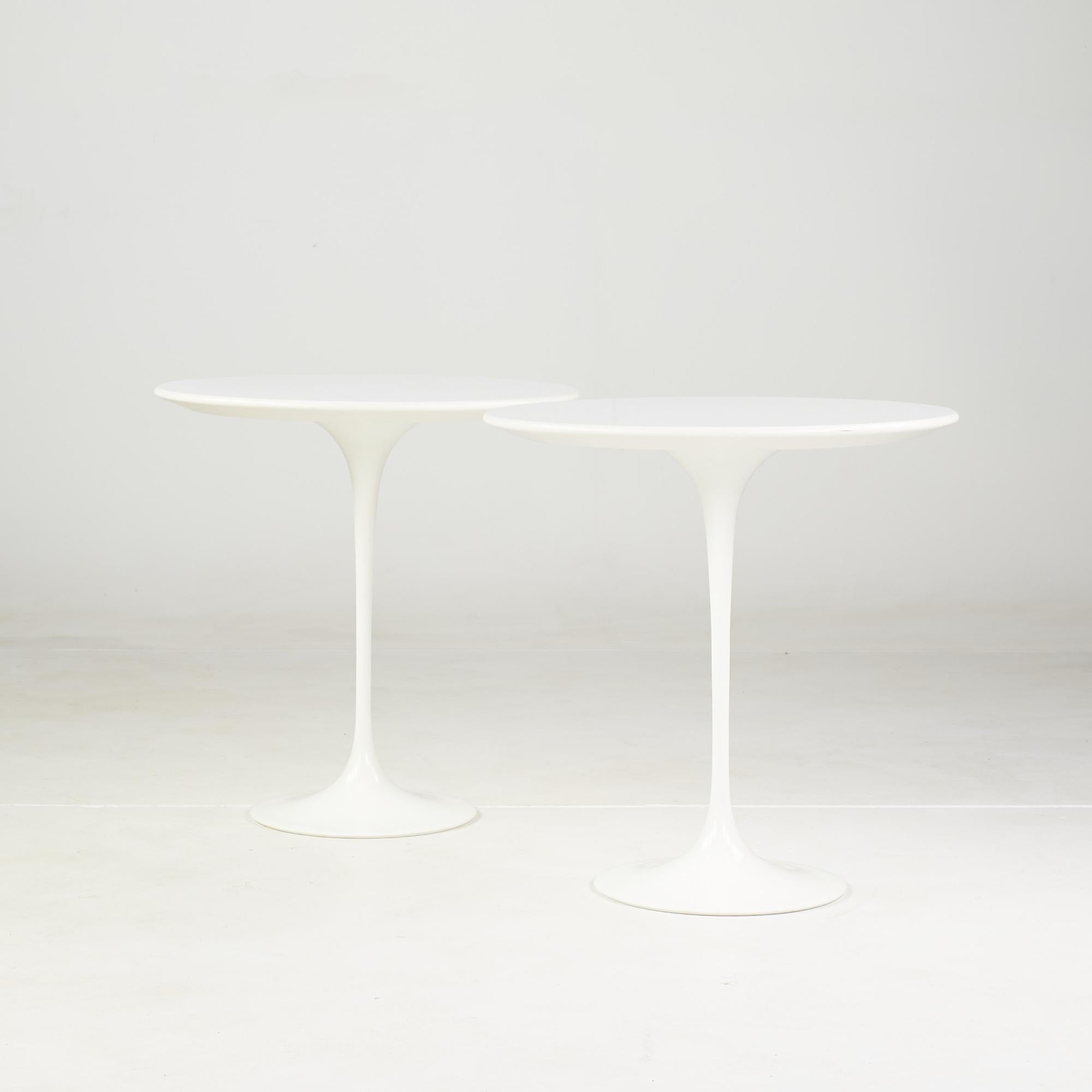 Mid-Century Modern Eero Saarinen for Knoll Mid Century Tulip Side End Tables - Pair For Sale