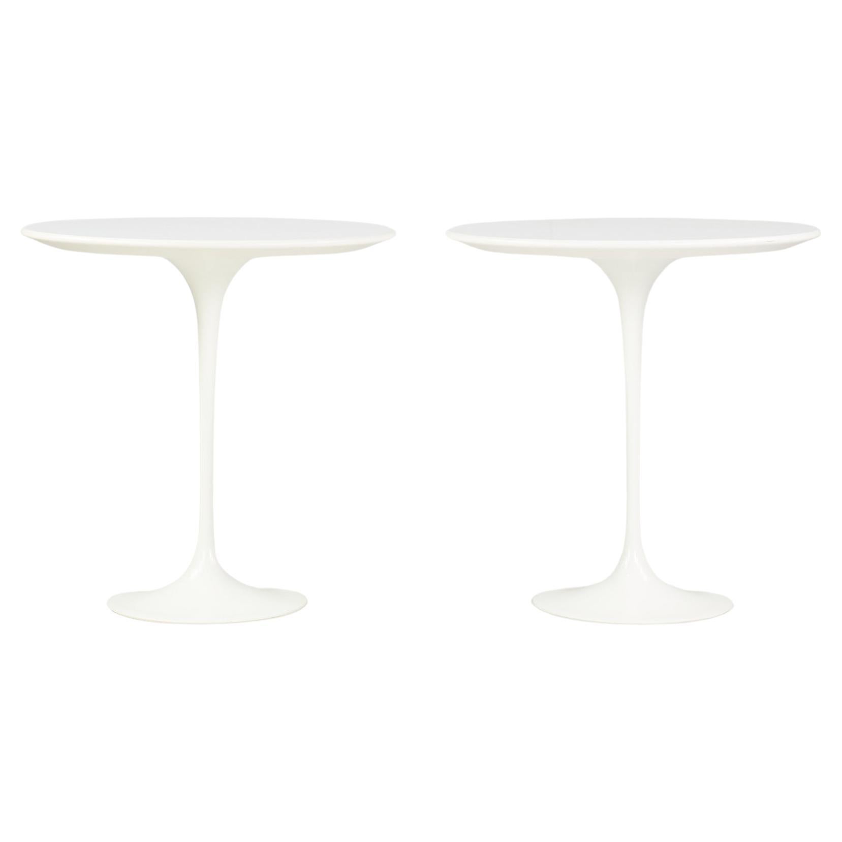 Eero Saarinen for Knoll Mid Century Tulip Side End Tables - Pair For Sale