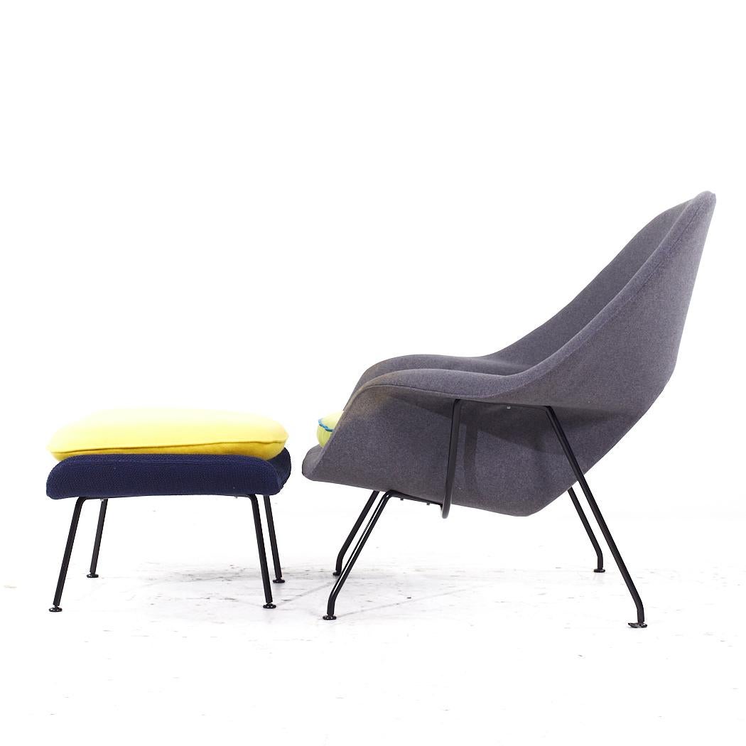 Eero Saarinen for Knoll Mid Century Womb Chair with Ottoman For Sale 1