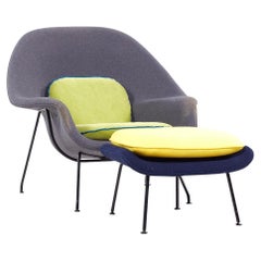 Womb Chair mit Ottomane, Eero Saarinen für Knoll, Mitte des Jahrhunderts