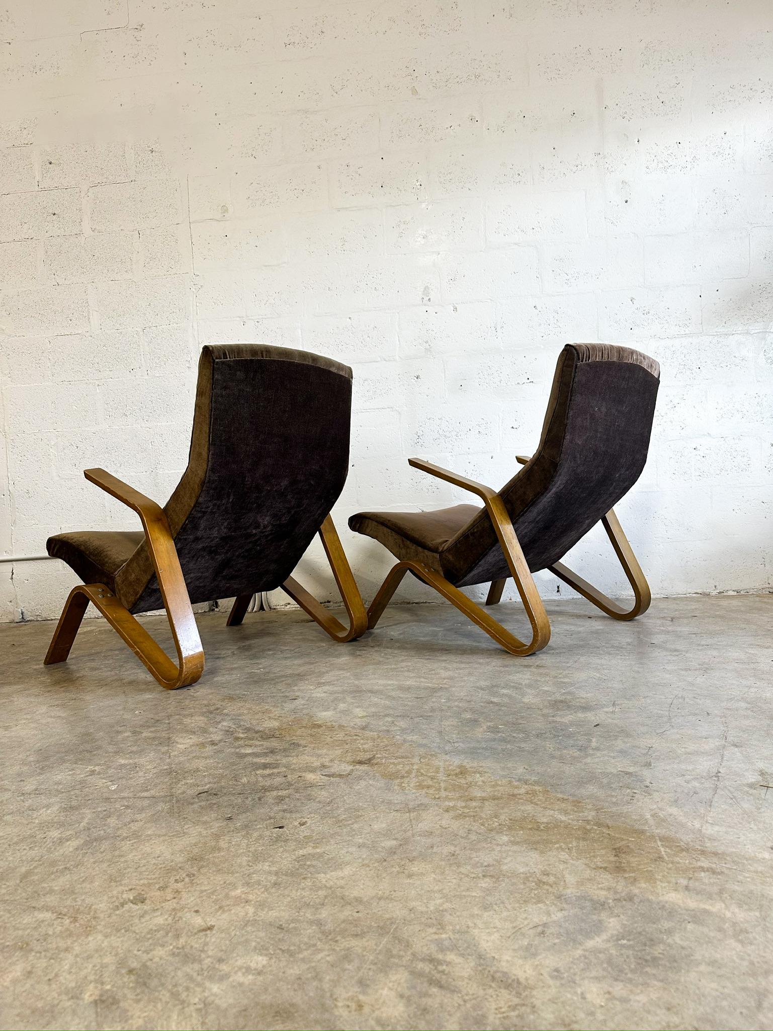 Américain Paire de fauteuils Grasshopper du milieu du siècle modèle 61 d'Eero Saarinen pour Knoll en vente