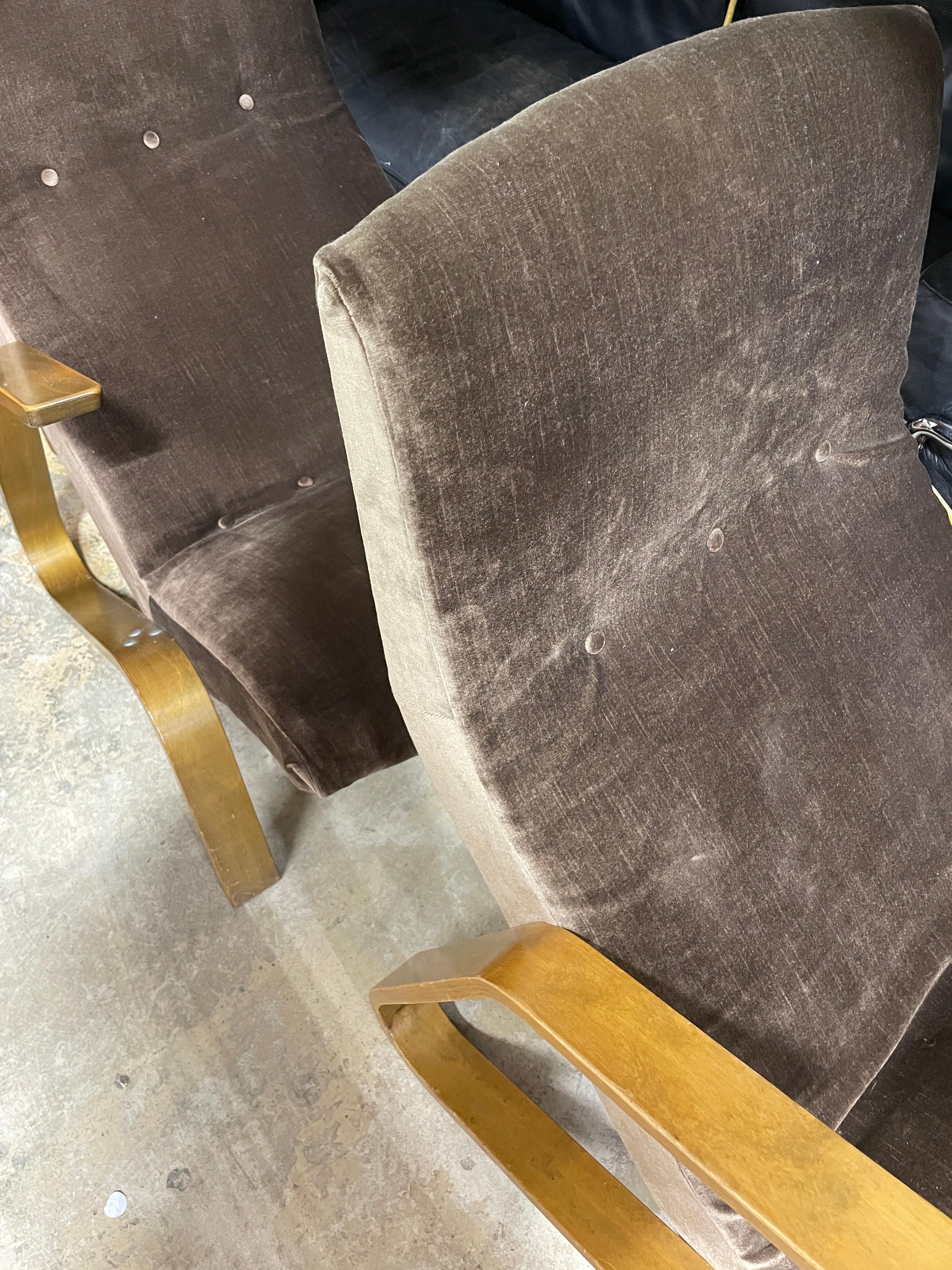 Tissu Paire de fauteuils Grasshopper du milieu du siècle modèle 61 d'Eero Saarinen pour Knoll en vente