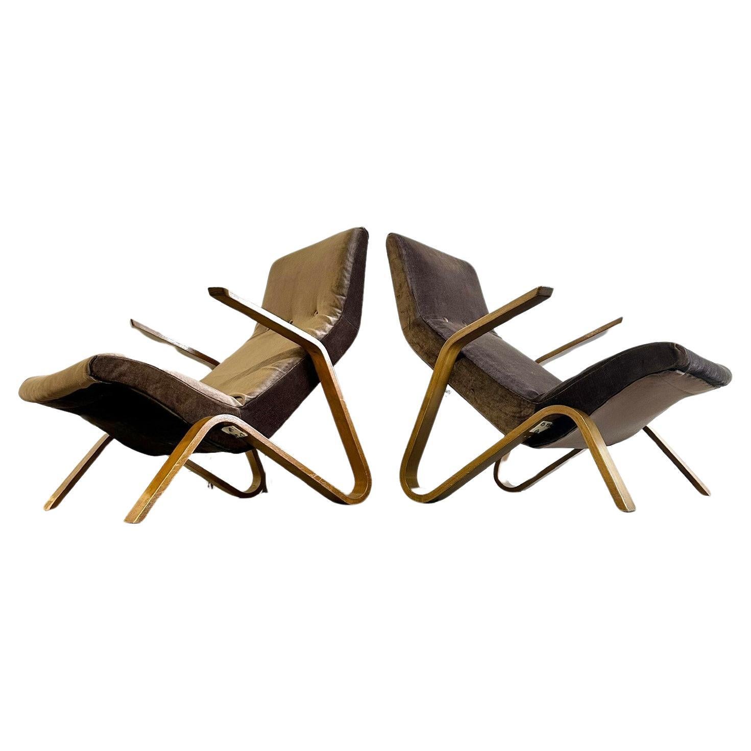Eero Saarinen for Knoll Model 61 Grasshopper Mid Century Lounge Chairs - a Pair