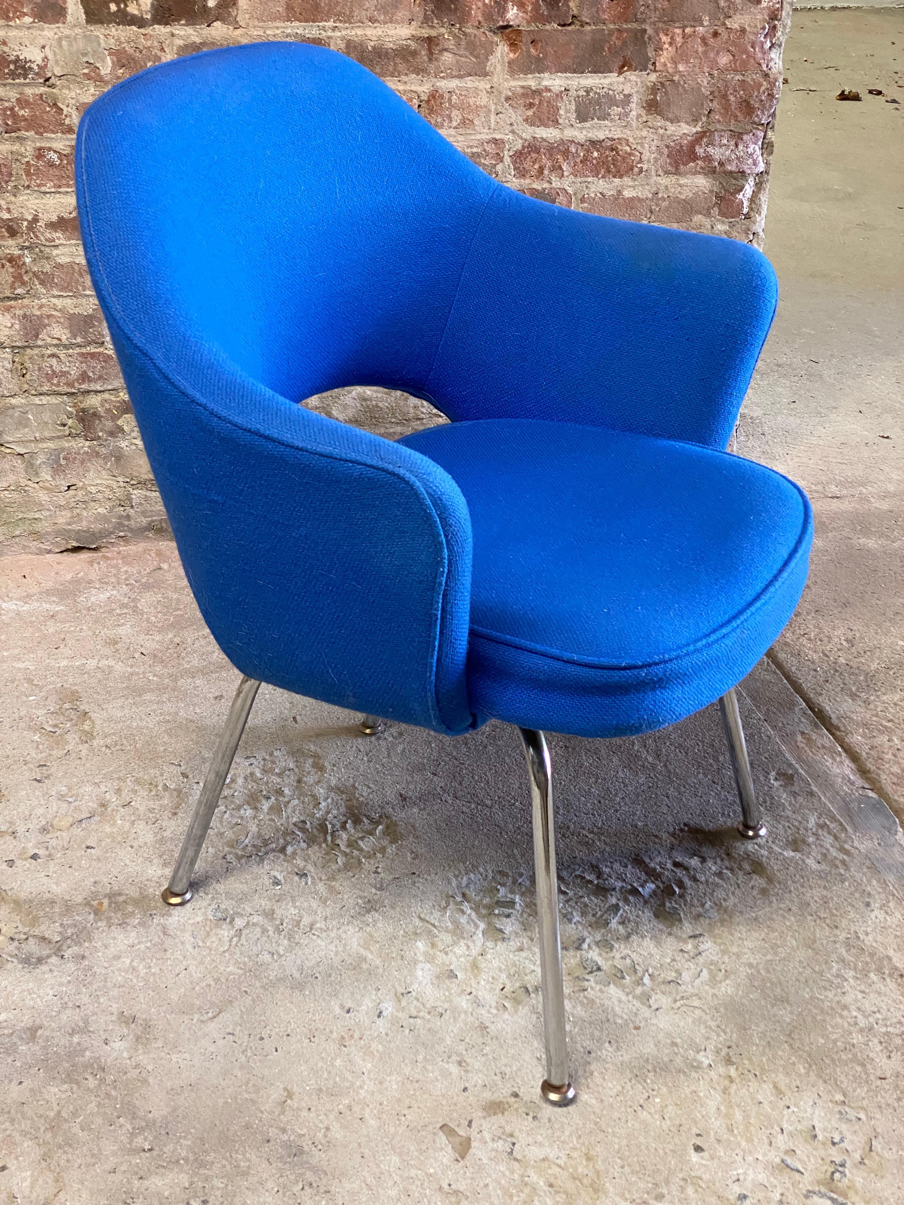 A nice example of a Eero Saarinen Model 71 Executive armchair from Knoll International. This particular chair came directly from the IBM offices in the Poughkeepsie, New York campus. Circa 1970. Signed on the bottom with the Knoll International