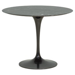 Eero Saarinen for Knoll Nero Marquina Marble Satin Round Pedestal Dining Table