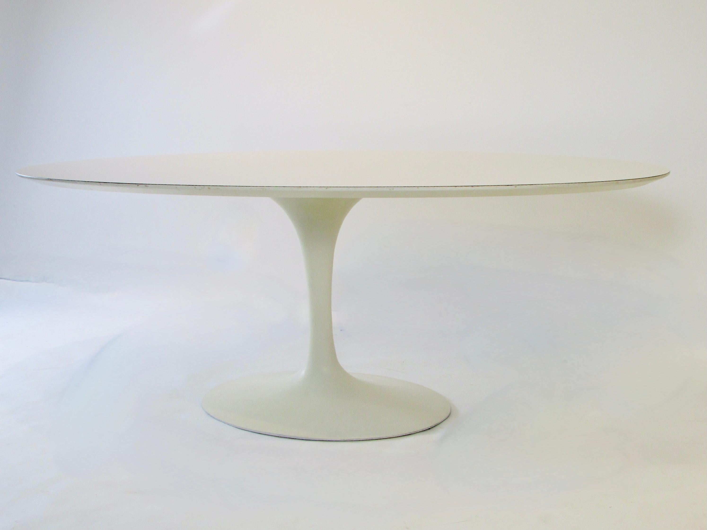 Eero Saarinen for Knoll Oval Top Tulip Dining Table Early Cast Iron Base 6