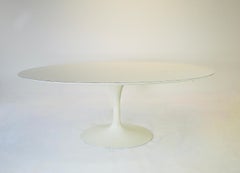 Eero Saarinen for Knoll Oval Top Tulip Dining Table Early Cast Iron Base