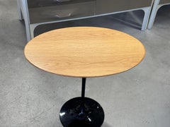 Eero Saarinen for Knoll Oval Tulip Table in Oak and Black