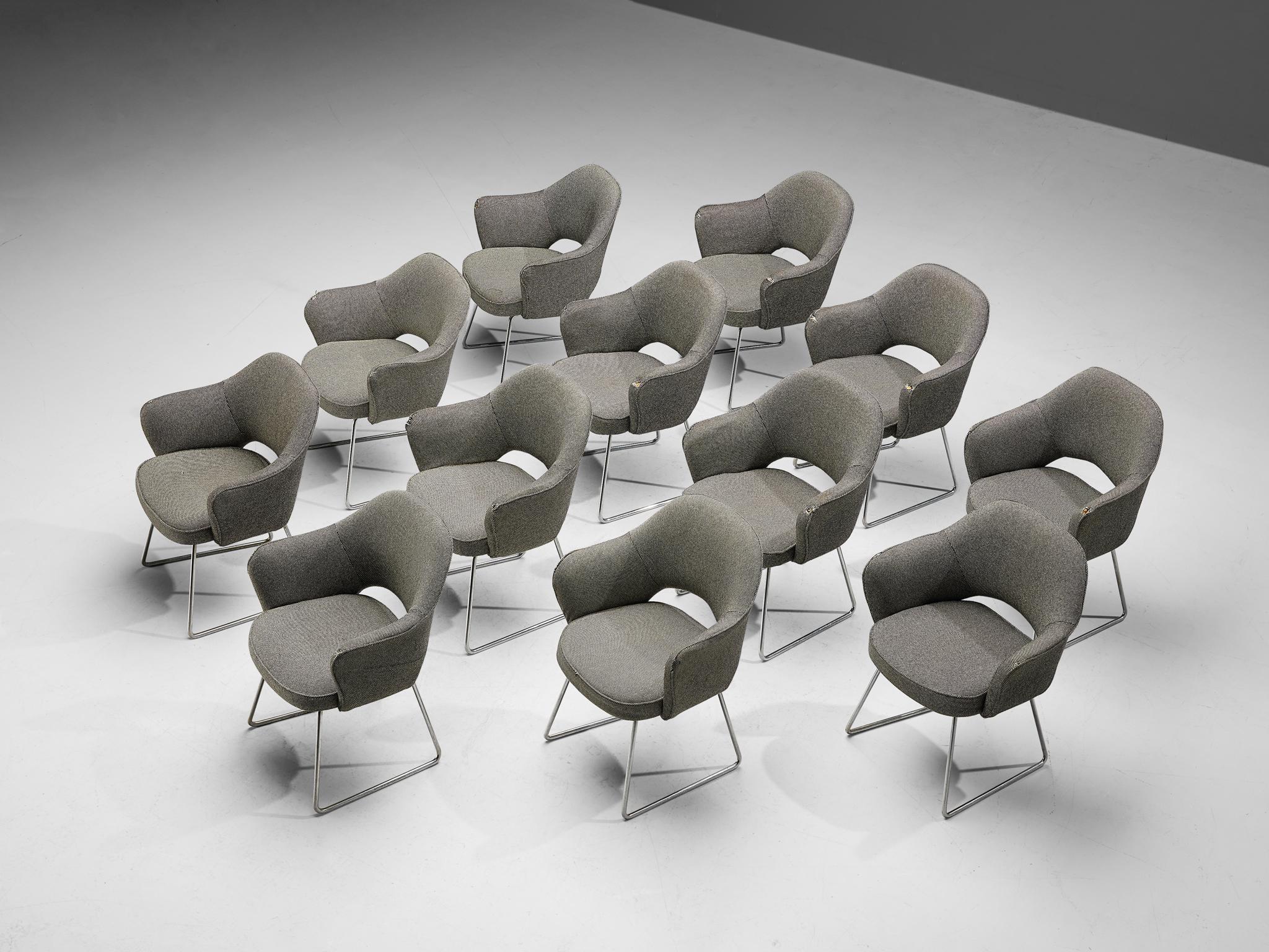 Mid-20th Century Eero Saarinen for Knoll Set of Twelve ‘Conference’ Armchairs of UNESCO Paris  For Sale