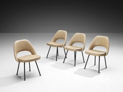 Eero Saarinen for Knoll Set of Four Dining Chairs in Beige Leather