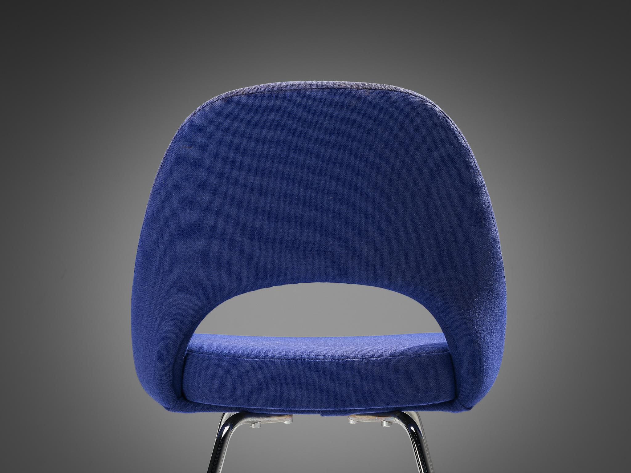 Eero Saarinen for Knoll Set of Four Dining Chairs in Blue Upholstery  (amerikanisch) im Angebot