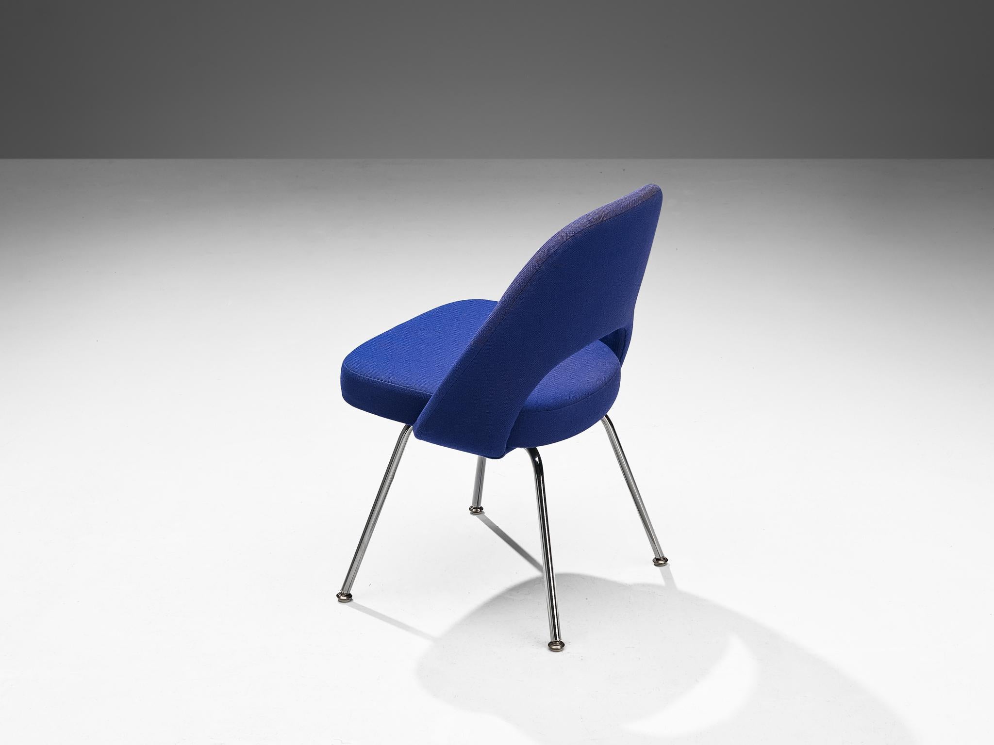 Eero Saarinen for Knoll Set of Four Dining Chairs in Blue Upholstery  im Angebot 2