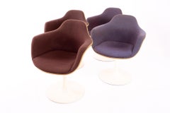 Eero Saarinen Style for Knoll Style MCM Tulip Dining Room Armchairs, Set of 4