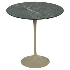 Eero Saarinen for Knoll Tulip Pedestal Side Table w/ Verdi Alpi Marble Top 