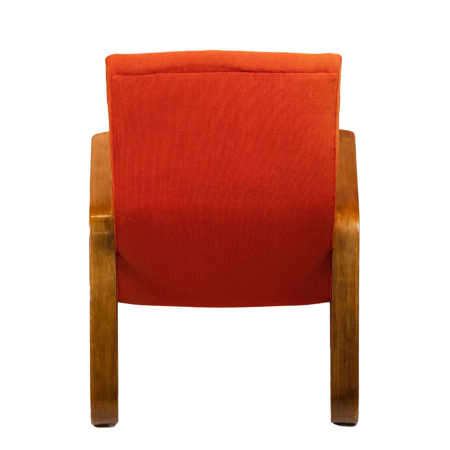 Mid-Century Modern Eero Saarinen for Knoll Upholstered Grasshopper Chair and Footstool For Sale
