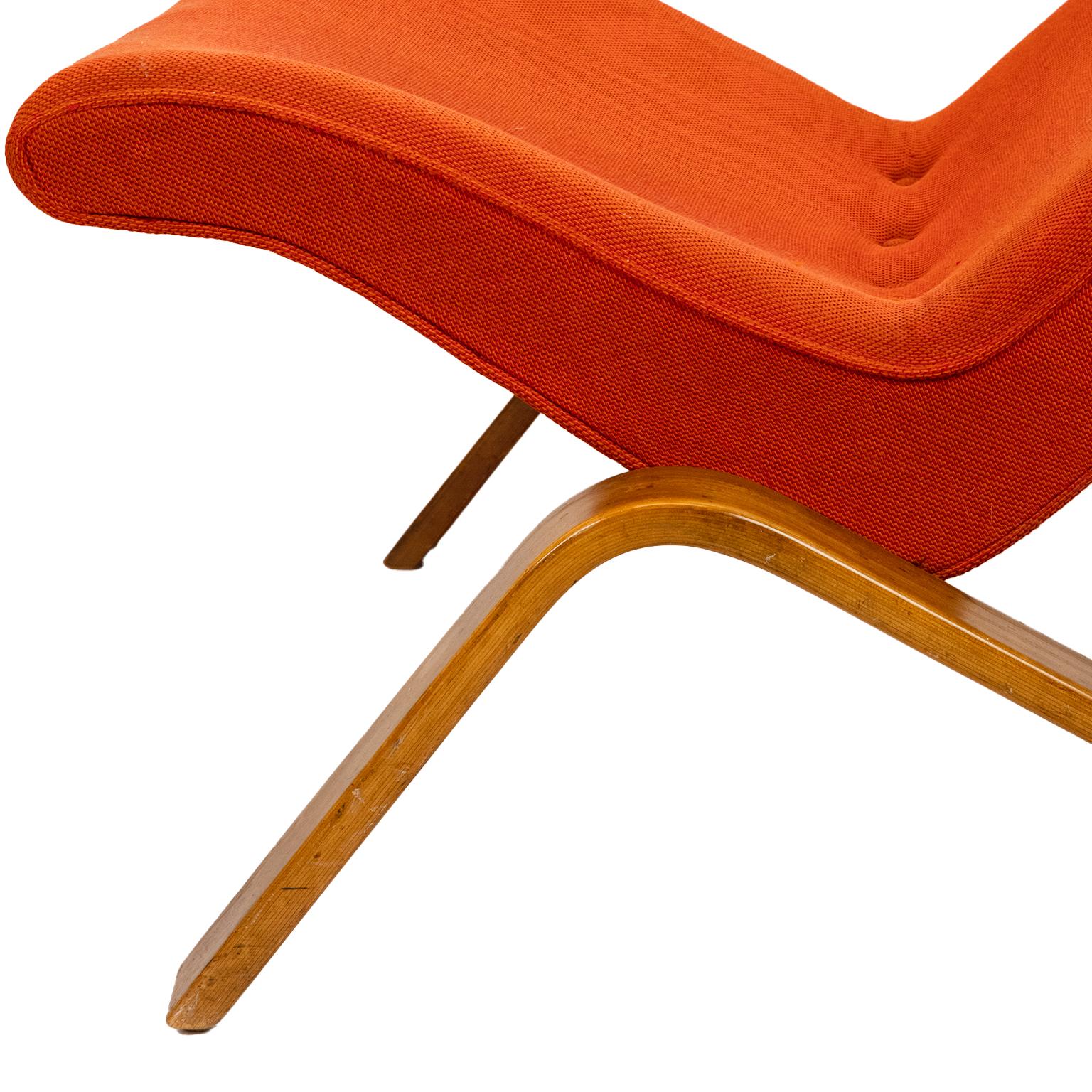American Eero Saarinen for Knoll Upholstered Grasshopper Chair and Footstool For Sale