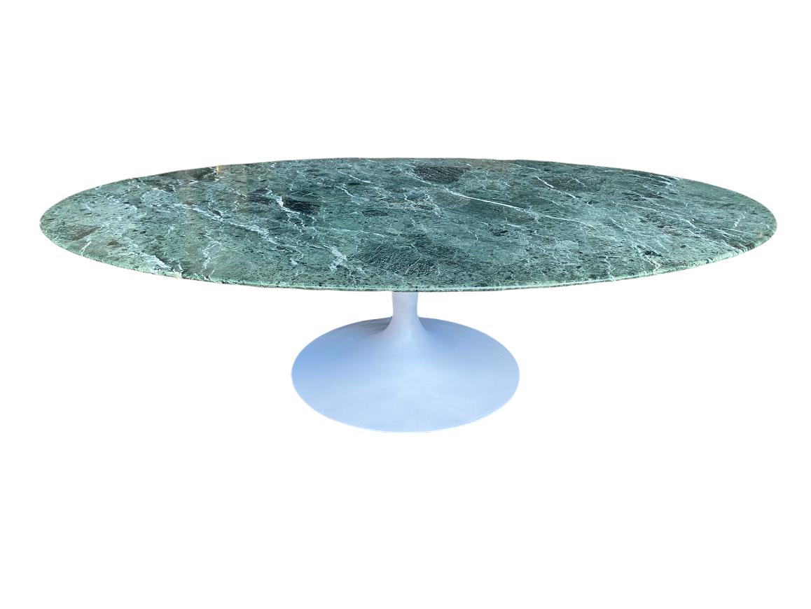 Eero Saarinen for Knoll Vintage Tulip Coffee Table in Verdi Alpi Marble For Sale 7