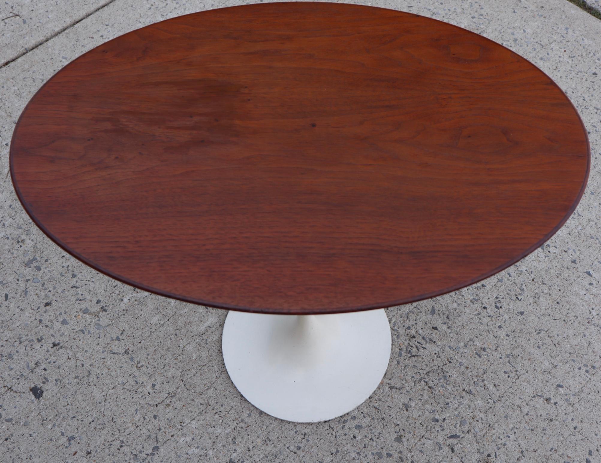 American Eero Saarinen for Knoll Walnut Elliptical Side Table