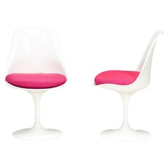 Eero Saarinen for Knoll White Tulip Dining Chairs, Set of 2