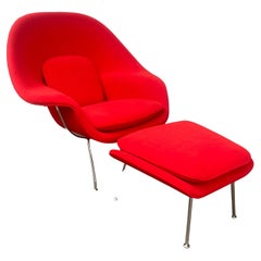 Eero Saarinen for Knoll Womb Chair & Ottoman in Original Knoll Velvet Fabric