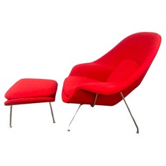 Eero Saarinen for Knoll Womb Chair & Ottoman in Original Knoll Velvet Fabric