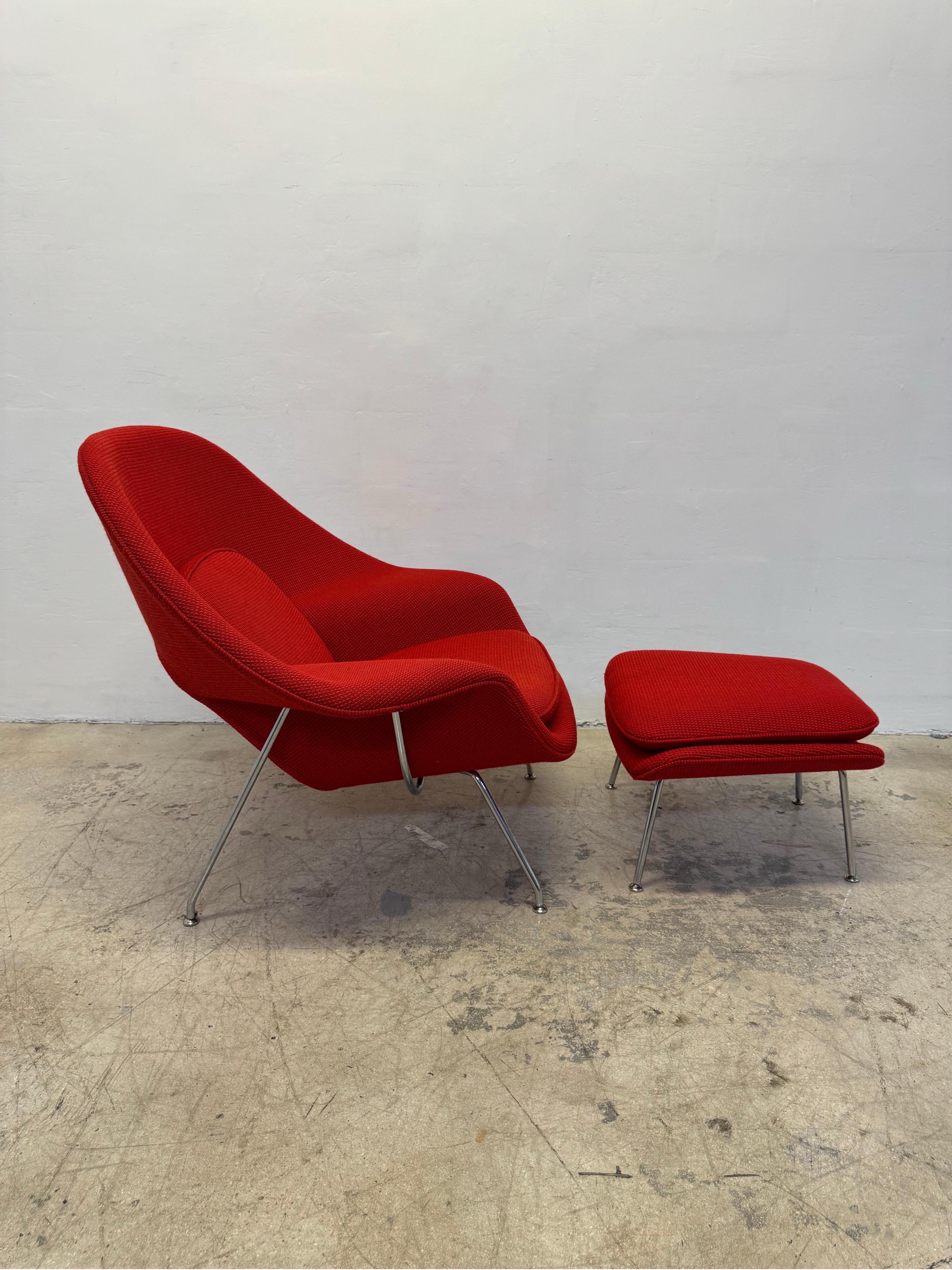 Mid-Century Modern Eero Saarinen for Knoll “Womb” Lounge Chair and Ottoman