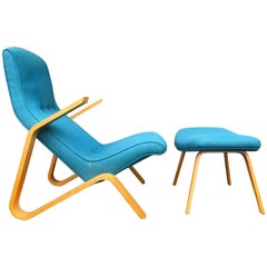 Eero Saarinen Grasshopper Chair and Ottoman
