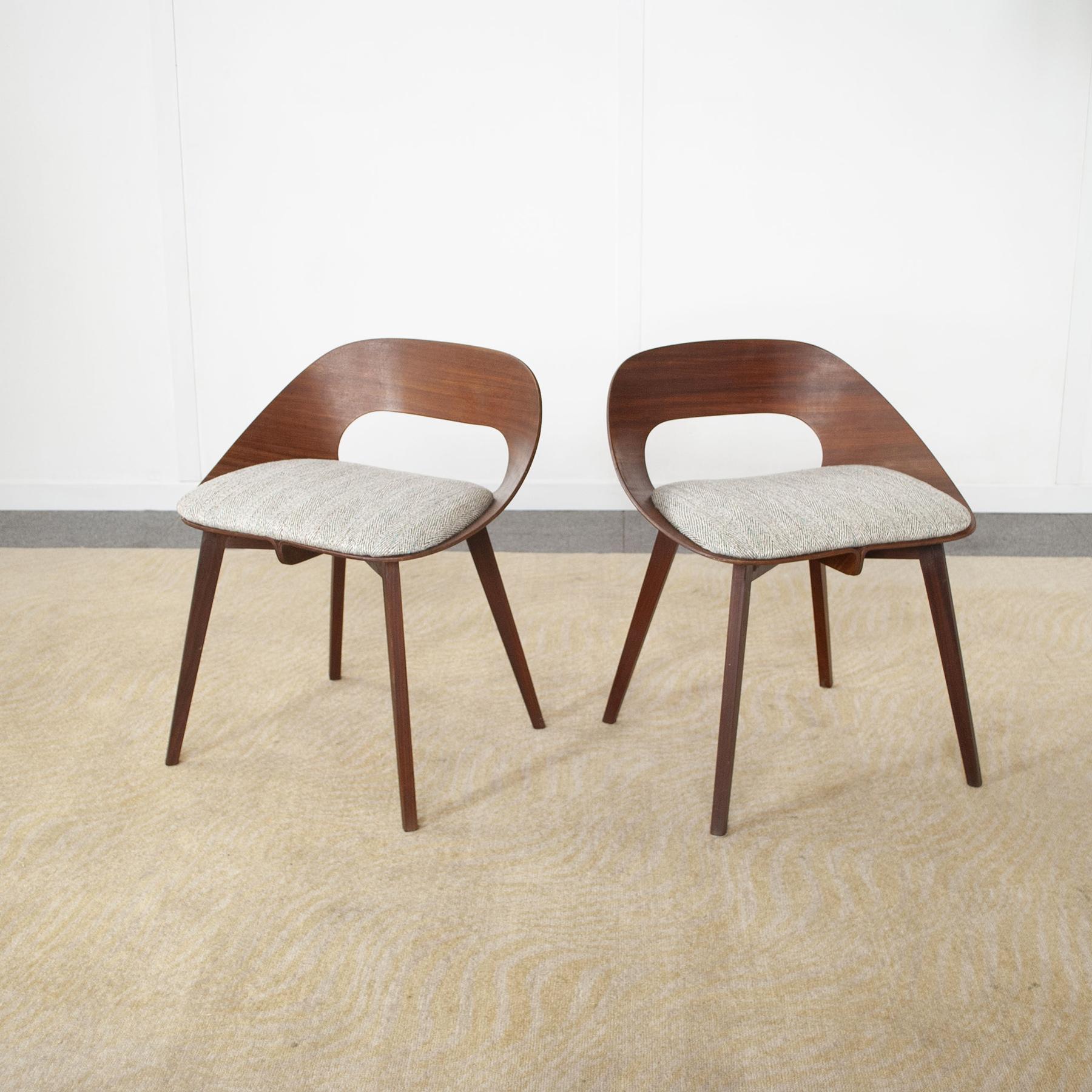 Set of two club chairs in the style of Antonin Suman production Creazioni Stilcasa Milano 1950s.