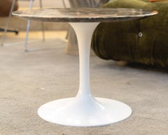 Eero Saarinen & Knoll, 2 “tulip” pedestal tables in “EMPERADOR” marble, 20th